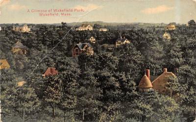 A Glimpse of Wakefield Park Massachusetts Postcard