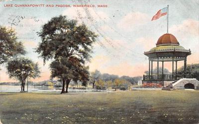 Lake Quannapowitt & Pagoda Wakefield, Massachusetts Postcard