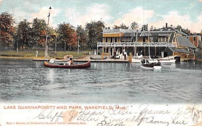 Lake Quannapowitt & Park Wakefield, Massachusetts Postcard
