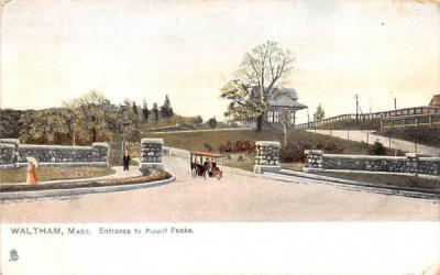 Entrance to Mount Feake Waltham, Massachusetts Postcard