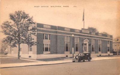 Post Office Waltham, Massachusetts Postcard