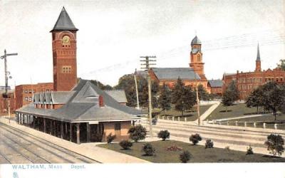 Depot. Waltham, Massachusetts Postcard
