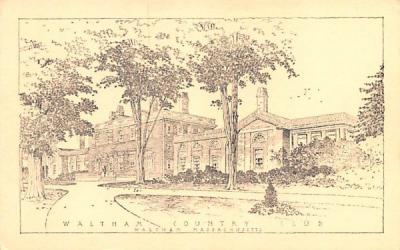 Waltham Contry Club Massachusetts Postcard