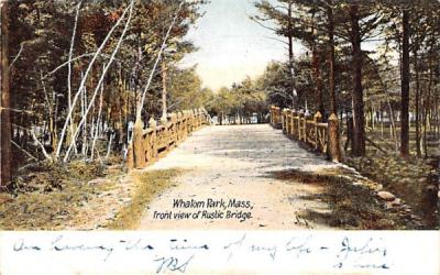 Front View of Rustic Bridge Whalom Park, Massachusetts Postcard