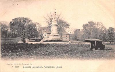 Soldiers Monument Watertown, Massachusetts Postcard