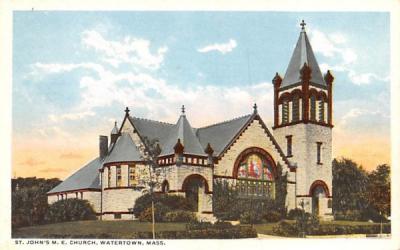 St. John's M.E. Church Watertown, Massachusetts Postcard