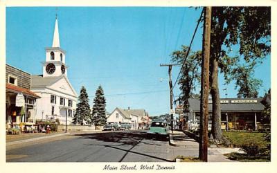 Main Street West Dennis, Massachusetts Postcard