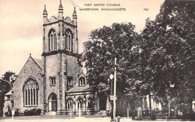 First Baptist Church Watertown, Massachusetts Postcard