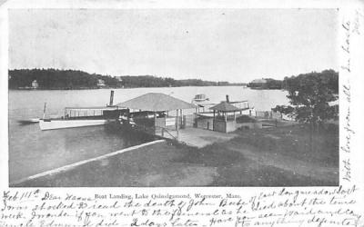 Boat Landing  Worcester, Massachusetts Postcard