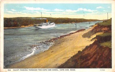 Yacht Passing Through  Wareham, Massachusetts Postcard