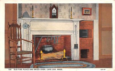 Old Fire Place & Brick Oven West Dennis, Massachusetts Postcard