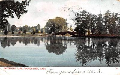 Institute Park Worcester, Massachusetts Postcard