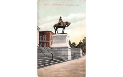 General Devens Statue Worcester, Massachusetts Postcard