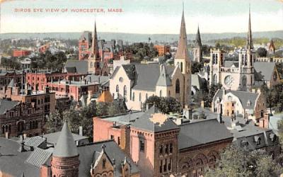 Birds Eye View of Worcrester Worcester, Massachusetts Postcard