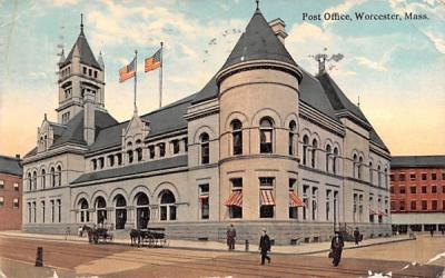 Post Office Worcester, Massachusetts Postcard