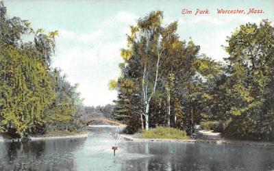 Elm Park Worcester, Massachusetts Postcard