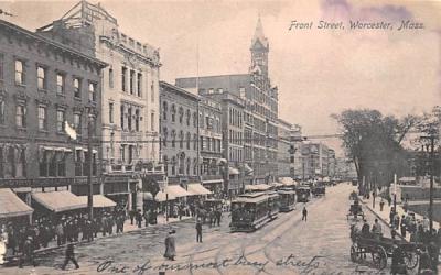 Front Street Worcester, Massachusetts Postcard