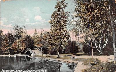 Bridge at Elm Park Worcester, Massachusetts Postcard