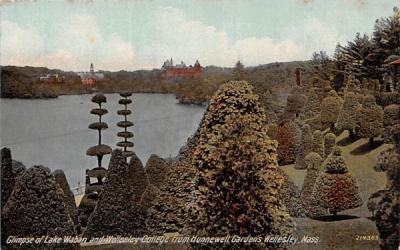 Glimpse of Lake Waban  Wellesley, Massachusetts Postcard