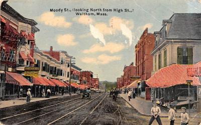 Moody St. Waltham, Massachusetts Postcard