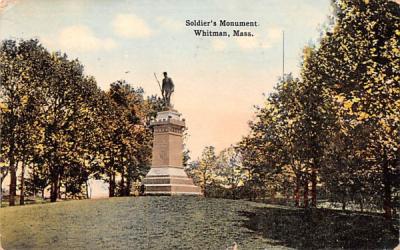 Soldier's Monument Whitman, Massachusetts Postcard