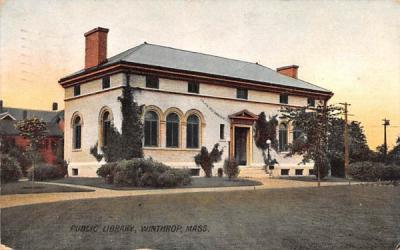 Public Library Winthrop, Massachusetts Postcard