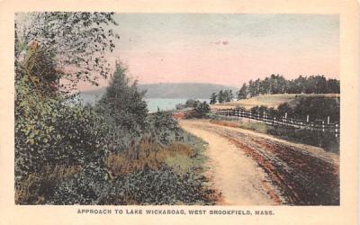 Approach to Lake Wickaboag West Brookfield, Massachusetts Postcard