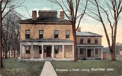 Atheneum & Public Library Westfield, Massachusetts Postcard
