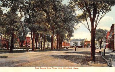 Park Square from Town Hall Westfield, Massachusetts Postcard