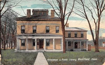 Atheneum & Public Library Westfield, Massachusetts Postcard