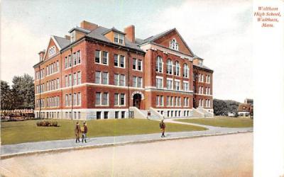 Waltham High School Massachusetts Postcard
