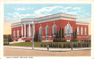 Public Library Waltham, Massachusetts Postcard
