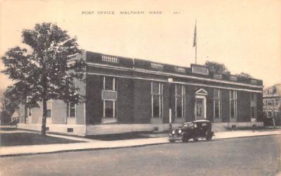 Post Office  Waltham, Massachusetts Postcard