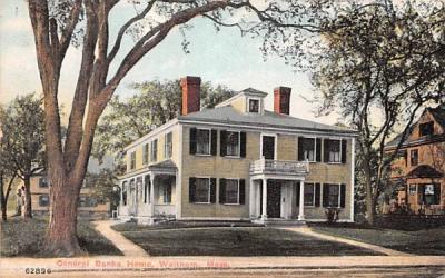 General Banks Home Waltham, Massachusetts Postcard
