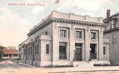 Waltham Bank Massachusetts Postcard