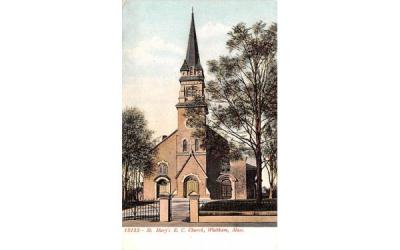 St. Mary's R.C. Church Waltham, Massachusetts Postcard