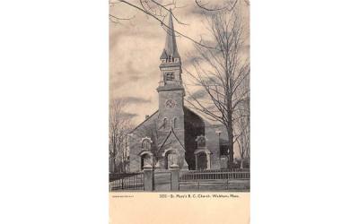 St. Mary's R.C. Church Waltham, Massachusetts Postcard