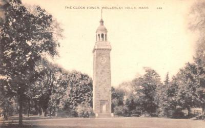 The Clock Tower Wellesley, Massachusetts Postcard