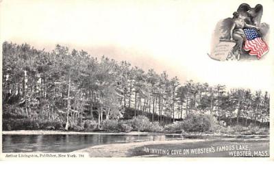 An Inviting Cove on Webster's Famous Lake Massachusetts Postcard
