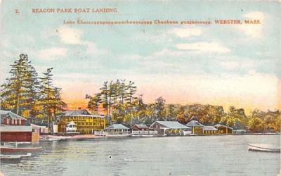Beacon Park Boat Landing Webster, Massachusetts Postcard