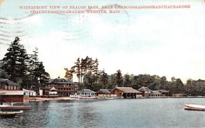 Waterfront View on Beacon Park Webster, Massachusetts Postcard
