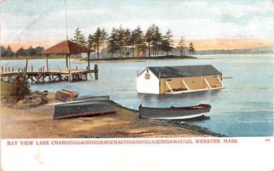 Bay View Lake Chargoggagoggmauchauggagoggagungamaugg Webster, Massachusetts Postcard