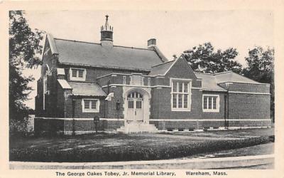 The George Oakes Tobey Jr. Memorial Library Wareham, Massachusetts Postcard