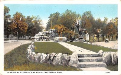 Spanish War Veteran's Memorial Wakefield, Massachusetts Postcard