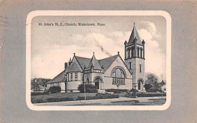 St. John's M.E. Church Watertown, Massachusetts Postcard