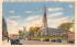 Main Street, Unitarian Church, & Wesley Church Beyond Worcester, Massachusetts Postcard