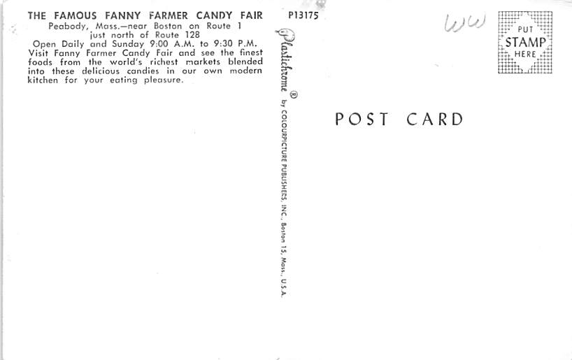 The Famous Fanny Farmer Candy Fair Peabody, Massachusetts MA Postcard ...