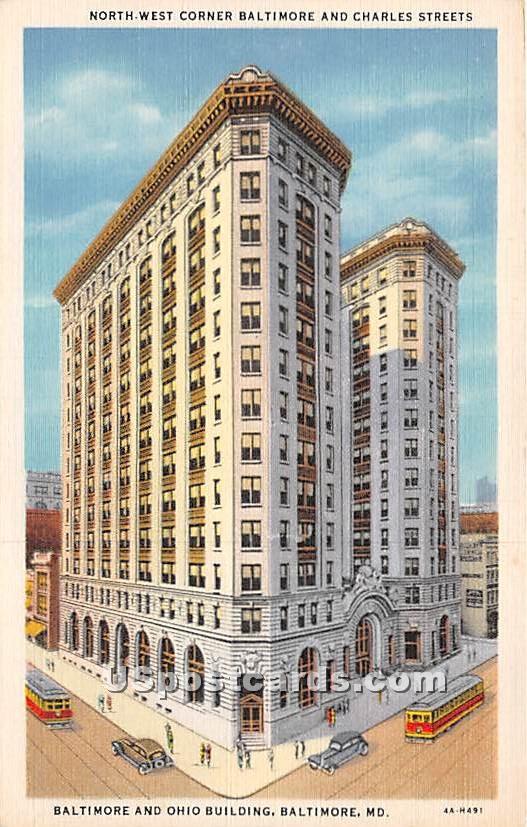 Baltimore & Ohio Buildings - Maryland MD Postcard