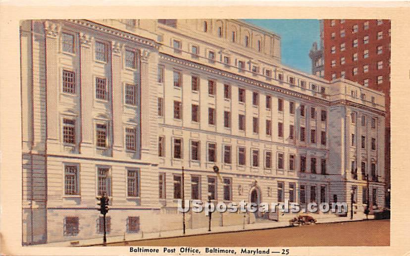 Baltimore Post Office - Maryland MD Postcard