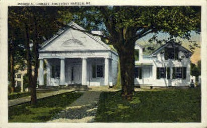 Memorial Library - Boothbay Harbor, Maine ME Postcard